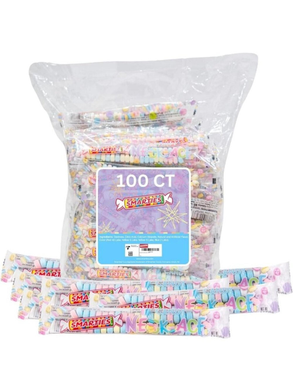 Colorful Candy Necklace - Vegan & Gluten-Free Fruit Flavored Treats - 5 lb Bulk
